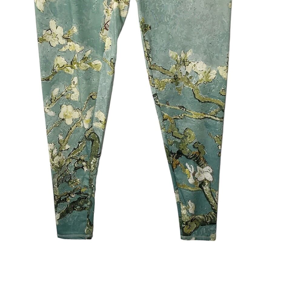 Van Gogh Pants‎ Womens Large* Almond Blossom Leggings Green/Beige Fits S/M - Picture 3 of 8